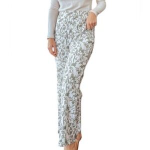 NWT Lucy Paris Gala Palazzo Pant in Green Floral Sz Small